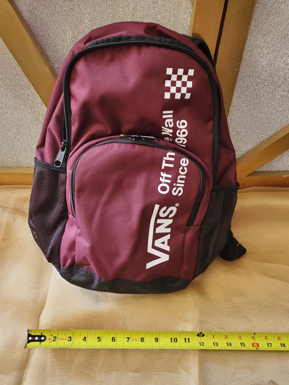 Vans Maroon Backpack - Off The Wall Design